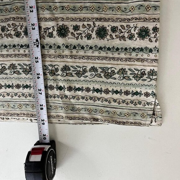 white and green striped floral pattern plus size t-shirt - Picture 7 of 8